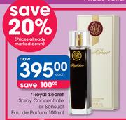 Special Royal Secret Spray Concentrate Or Sensual Eau De Parfum