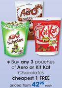 Pouches Of Aero Or Kit Kat Chocolates-Each