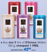 Tins Of D'licious Wafers 100g-Each