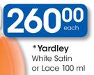 Yardley White Satin Or Lace-100ml