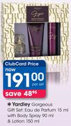 Yardley Gorgeous Gift Set-Per Set