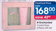 Enchanted 2 Piece Crystal Rose Gift Set-Per Set