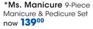 Ms. Manicure 9-Piece Manicure & Pedicure Set