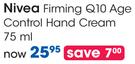 Nivea Firming Q10 Age Control Hand Cream-75ml