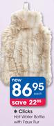 Clicks Hot Water Bottle With Faux Fur-Each