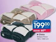 Clicks Sherpa Throw 150x1800Cm-Each