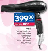 ETI Professional Turbo Hairdryer 3400XP