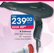 Safeway 2000 Watt Prostyle AC Hairdryer-Each
