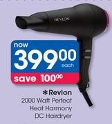 Revlon 2000 Watt Perfect Heat Harmony DC Hairdryer-Each
