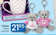 Clicks Teddy Keyrings-Each