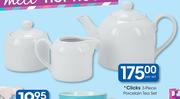Clicks 3-Piece Porcelain Tea Set-Per Set