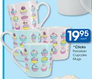 Clicks Porcelain Cupcake Mugs-Each