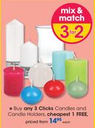 Clicks Candles And Candle Holders
