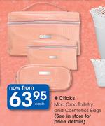 Clicks Moc Croc Toiletry And Cosmetics Bags-Each