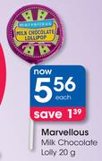 Marvellous Milk Chocolates Lolly-20g Each
