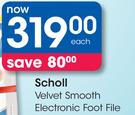 Scholl Velvet Smooth Electronic Foot File-Each
