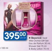 Beyonce Heat Wild Orchid Gift Set Eau De Parfum 30ml/Shower Gel 75ml/Body Lotion 75ml-Per Set