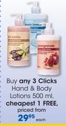 Clicks Hand & Body Lotion-500ml Each