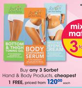 Sorbet Hand & Body Products Each