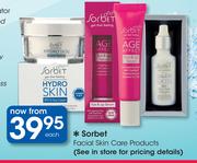 Sorbet Facial Skin Care Products Each
