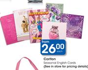 Cartlon Seasonal English Cards Each