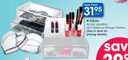 Clicks Acrylic Jewellery And Makeup Storage Holders Each