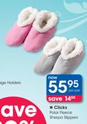 Clicks Polar Fleece Sherpa Slippers-Per Pair