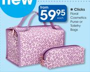 Clicks Floral Cosmetics Purse Or Toiletry Bags Each