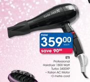 ETI Professional Hairdryer 1800 Watt Turbo 3400XP