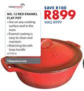 Megamaster No.12 Red Enamel Flat Pot