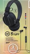 M Stuff Bluetooth Headphone & Earphone Bundle