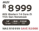 MSI Modern 14 Core i5 11th Gen Notebook