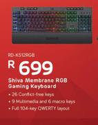 Redragon Shiva Membrane RGB Gaming Keyboard RD-K512RGB