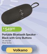 Volkano Portable Bluetooth Speaker Black With Grey Buttons VK-3414-BK