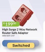 Switched High Surge 2 Way Network Router Safe Adaptor SWD-8507-2-NT