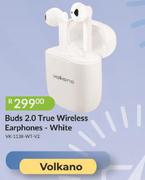 Volkano Buds 2.0 True Wireless Earphones White VK-1138-WT-V2