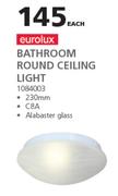 Eurolux Bathroom Round Ceiling Light-Each