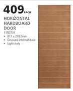 Swartland Horizontal Hardboard Door-813 x 2032mm Each