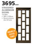 Staggered Aluminium Doors-900 x 2100mm Each 