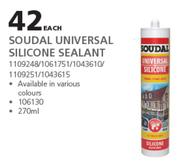 Soudal Universal Silicone Sealant-270ml Each