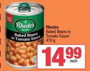 Rhodes Baked Beans In Tomato Sauce-410g