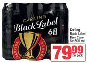 Carling Black Label Beer Cans-6 x 500ml Per Pack