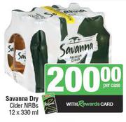 Savanna Dry Cider NRBs-12 x 330ml Per Pack