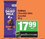Cadbury Chocolate Slabs Assorted-80g