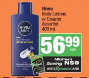 Nivea Body Lotions Or Creams Assorted-400ml Each