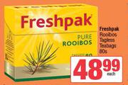 Freshpak Rooibos Tagless Teabags-80's Pack