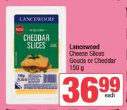 Lancewood Cheese Slices (Gouda or Cheddar)-150g Each