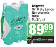 Belgravia Gin & Dry Lemon Non-Alcoholic NRBs-6 x 275ml Per Pack