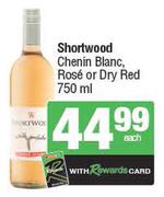 Shortwood Chenin Blanc, Rose Or Dry Red-750ml Each