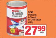 Spar Pilchards In Tomato Or Chilli Sauce-400g Each